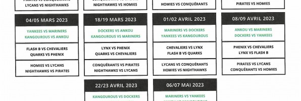 Calendrier des matchs des PIRATES