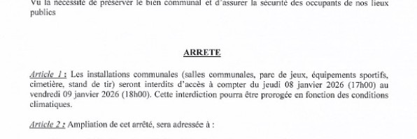 Arrêté du Maire du 08.01.2026