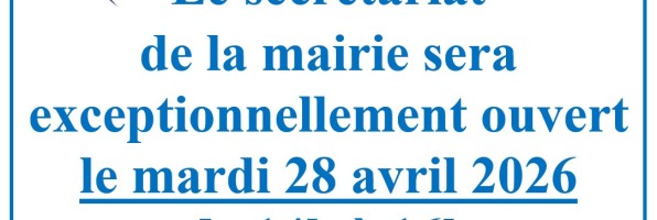 Changement ouverture de mairie