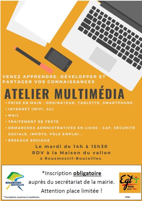 Inscription à l’Atelier Multimédia